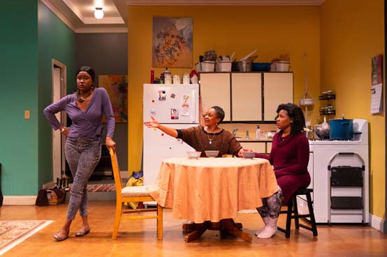 (L to R) Shannon Harris; Mattilyn Rochester Kravitz & Jennean Farmer in HER PORTMANTEAU at George Street Playhouse. Photo by T. Charles Erickson