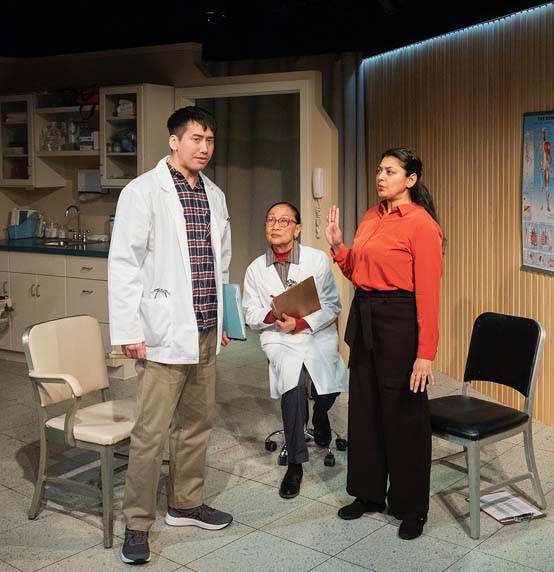 Tim Liu, Ching Valdés-Aran, and Lipica Shah in Nandita Shenoy’s "ESSPY" - Photo by Andrea Phox Photography